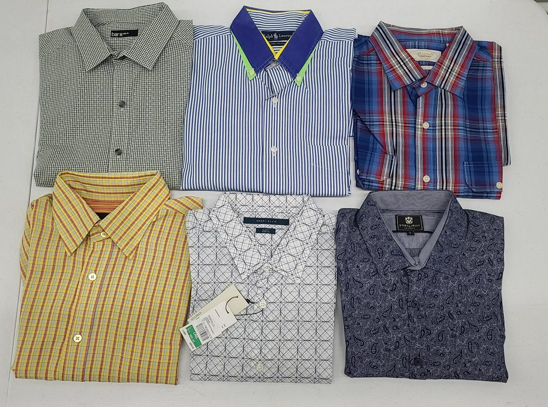 Men's Long Sleeve Shirts L incl Ralph Lauren & Perry: Men's Long Sleeve Shirts L incl Ralph Lauren & Perry Ellis