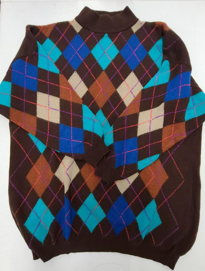 Vintage Benetton Made in Italian Argyle Sweater Men's L: Vintage Benetton Made in Italian Argyle Sweater Men's L