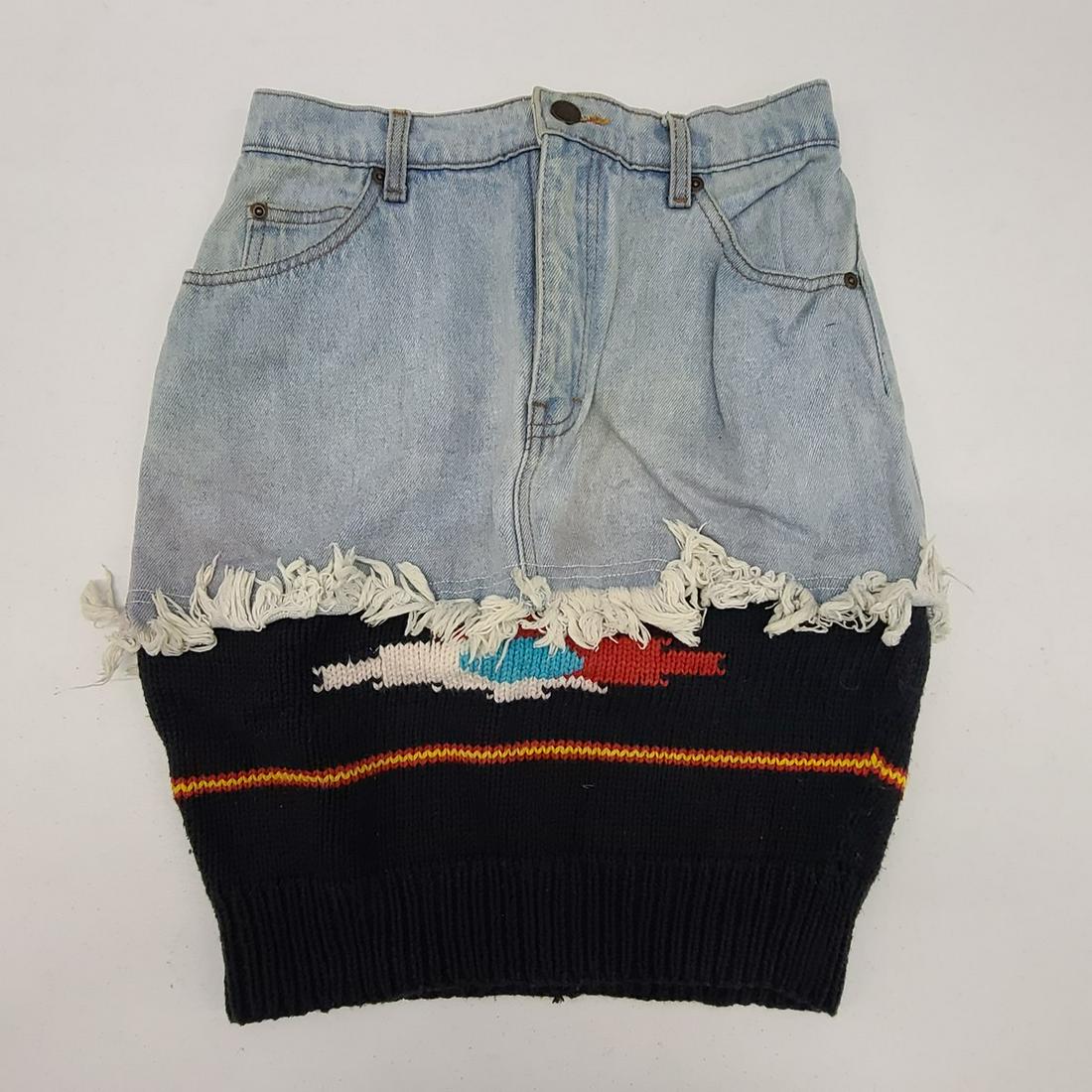 Vintage Performance Sport Denim Sweater Skirt XS: Vintage Performance Sport Denim Sweater Skirt XS