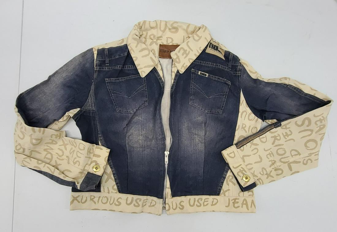 Used Jeans Jungle Graffiti Ladies Denim Jacket no size: Used Jeans Jungle Graffiti Ladies Denim Jacket no size