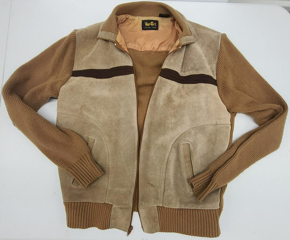Vintage VanCort Men's L Leather Sweater Jacket (1 of 1)