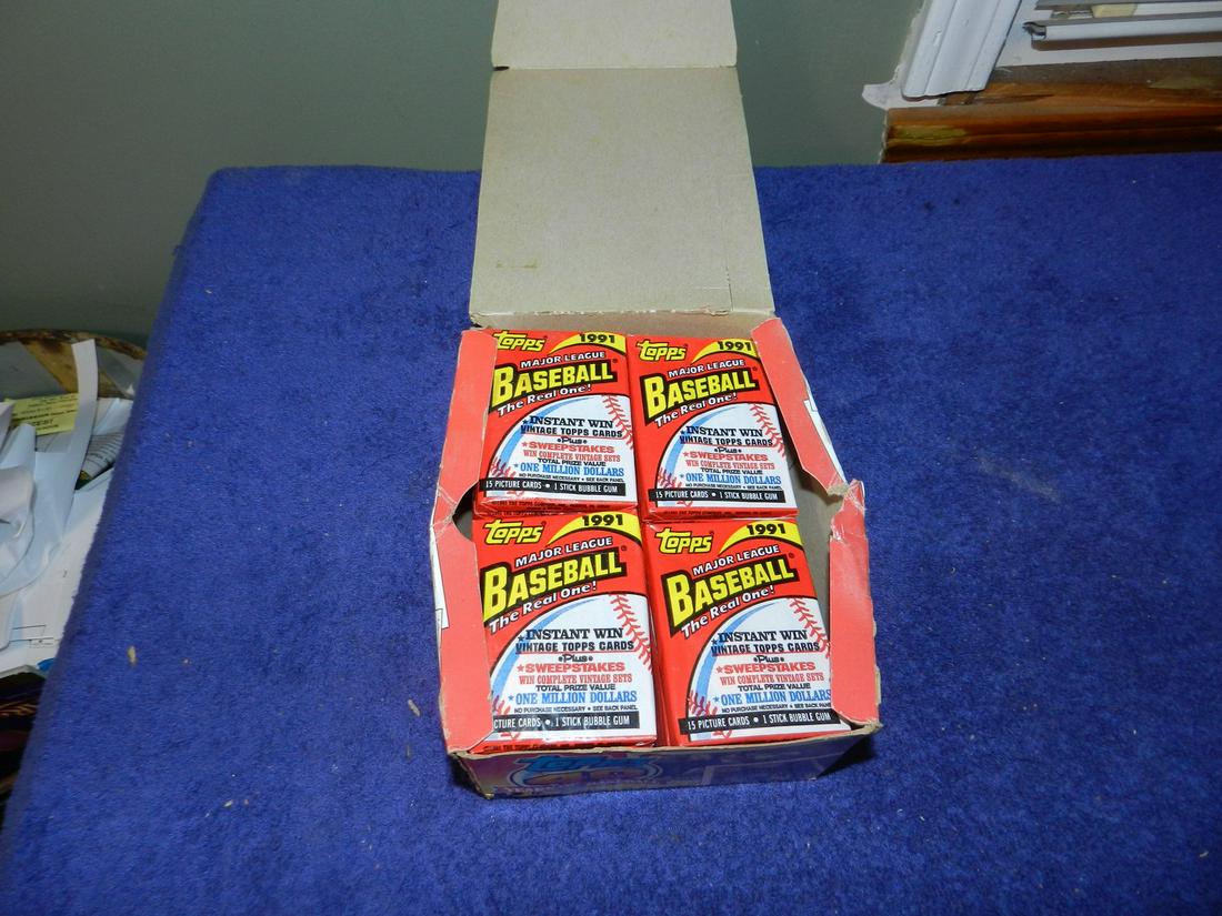 Full Retail Box 36 Sealed Packs 1991 Topps MLB Cards (1 of 1)