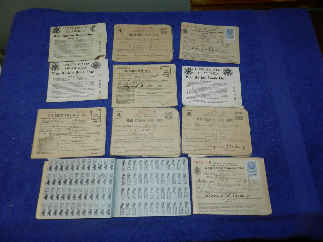Lot of 1940s World War II WWII Ration Books and Stamps (1 of 1)