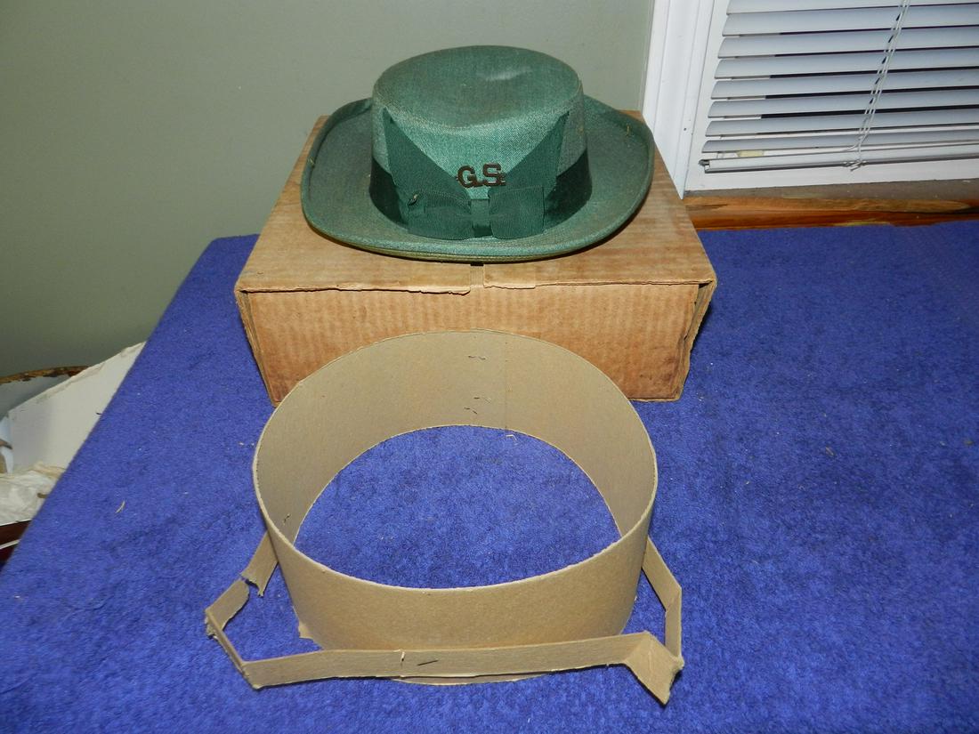 1940s Girl Scout Leaders Adult Hat Unused In box: 1940s Girl Scout Leaders Adult Hat Unused In box