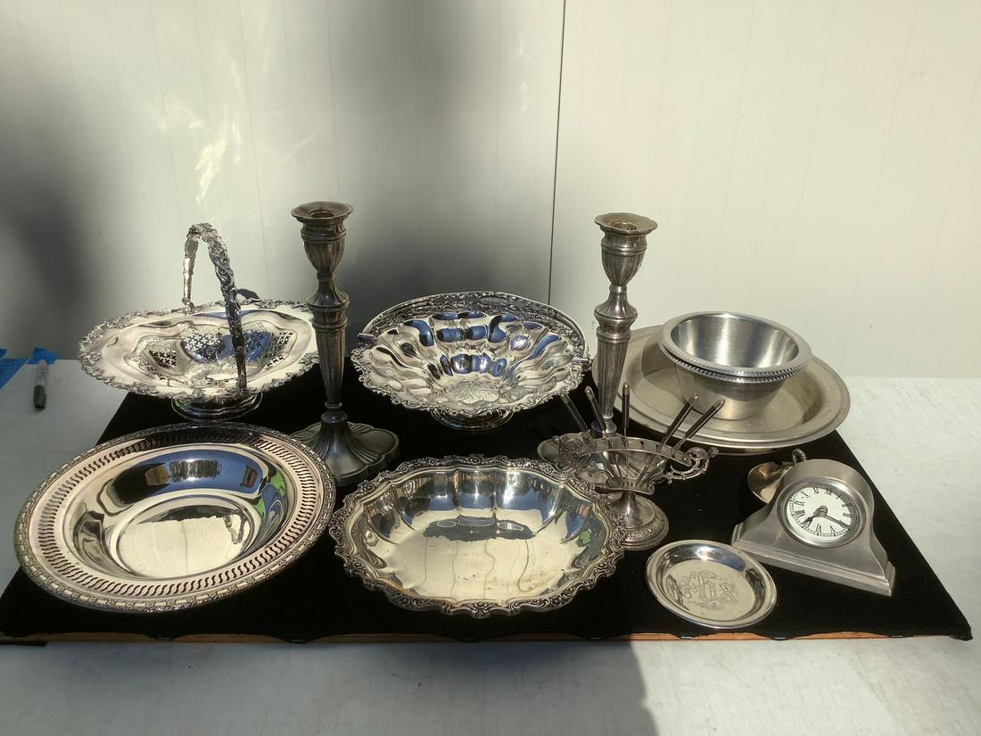 Large Lot of Silver Plated Trays and More (1 of 1)