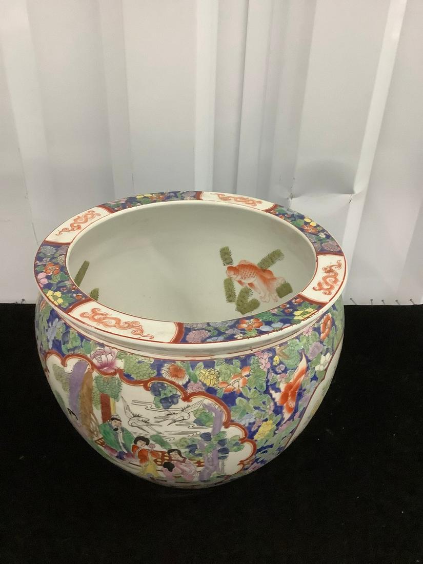 Hand Painted Oriental Planter 10 x 12.5 in. (1 of 1)