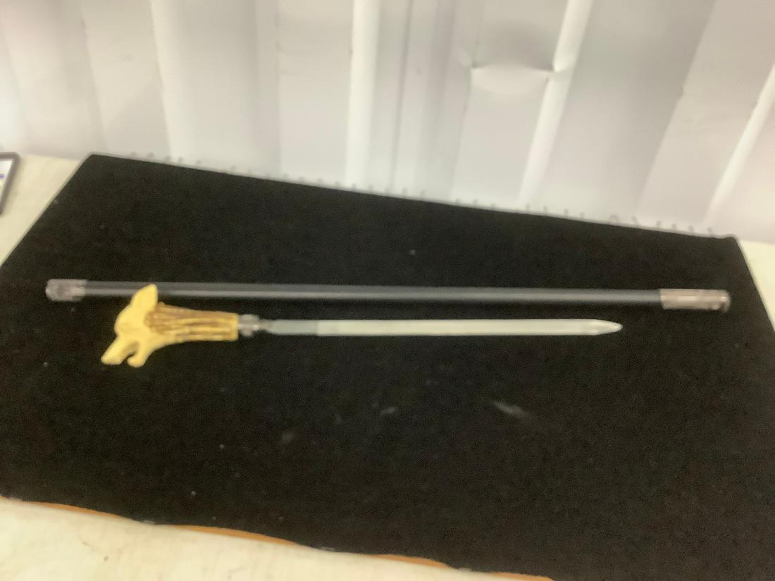 Stainless Steel Cane Sword with Wolf Handle 22 in. (1 of 1)