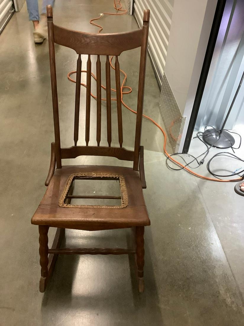Early Tiger Oak Rocker (1 of 1)