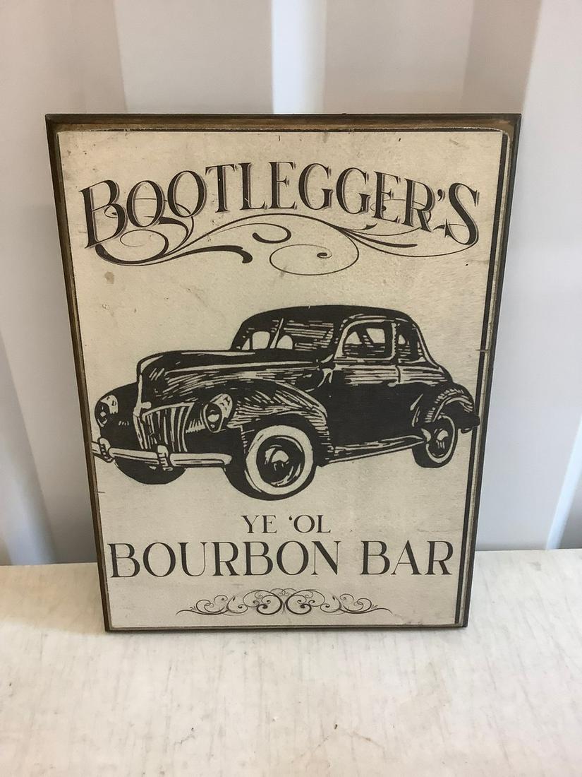 Bootlegger's Bourbon Bar wood sign 15.5x12 (1 of 1)