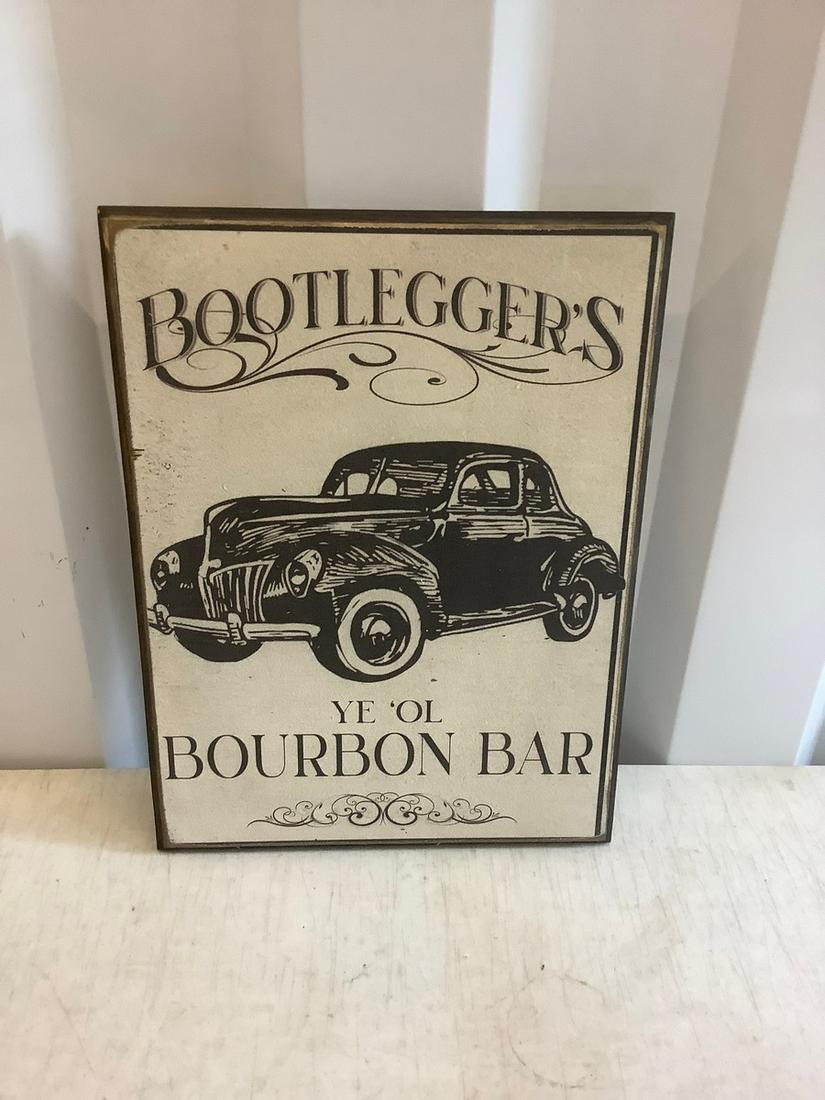 Bootlegger's Bourbon Bar wood sign 15.5x12 (1 of 1)
