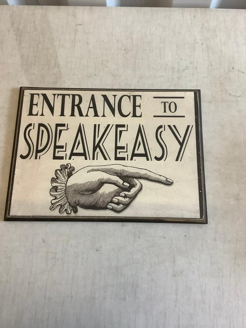 Speakeasy Entrance wood sign 11.5x16: Speakeasy Entrance wood sign 11.5x16