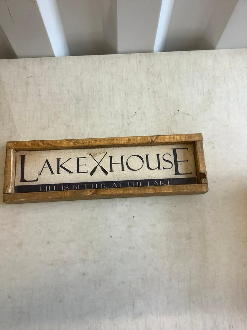 Lake House wood sign 5x17.5 (1 of 1)