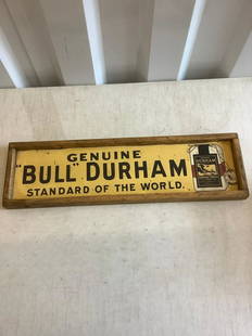 Genuine "Bull" Durham Tobacco wood sign 7x25: Genuine "Bull" Durham Tobacco wood sign 7x25