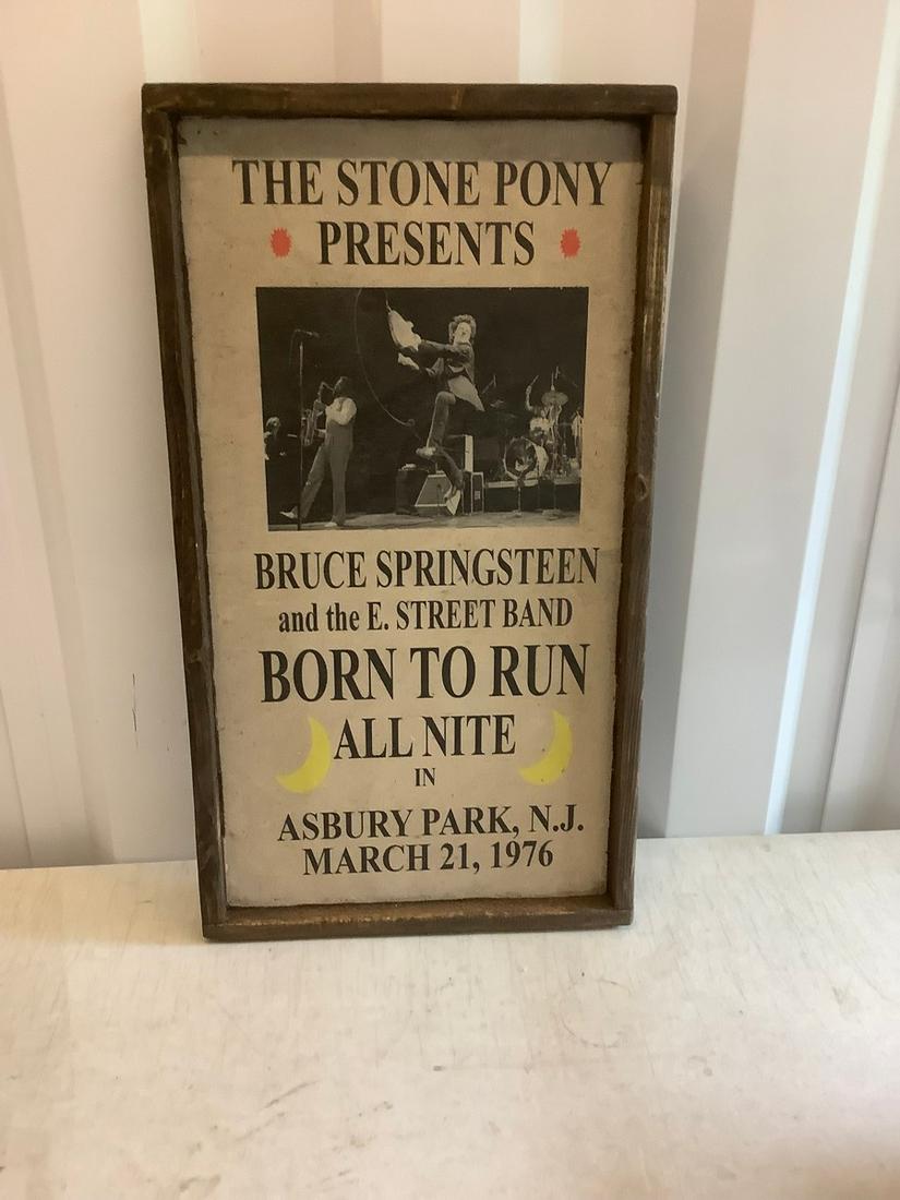 Bruce Springsteen Stone Pony wood sign 25x14: Bruce Springsteen Stone Pony wood sign 25x14