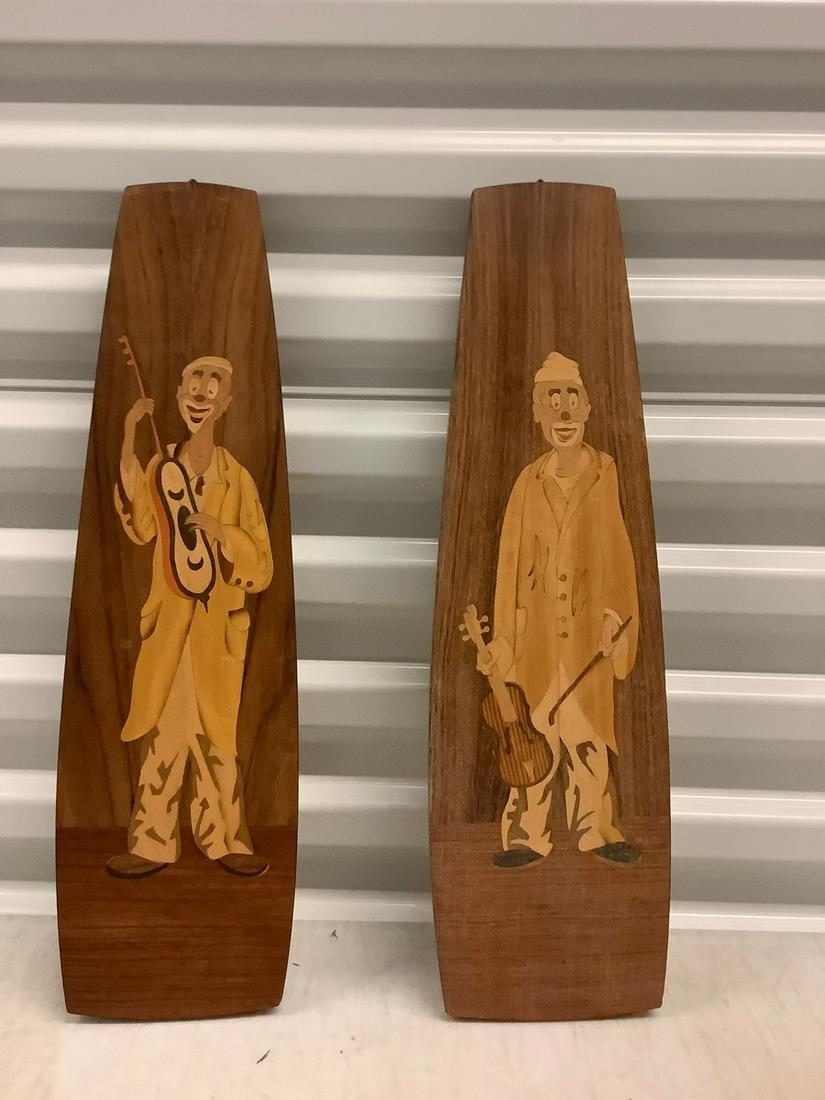 Pair of MCM Clown Wall Hangings 19x5 (1 of 1)