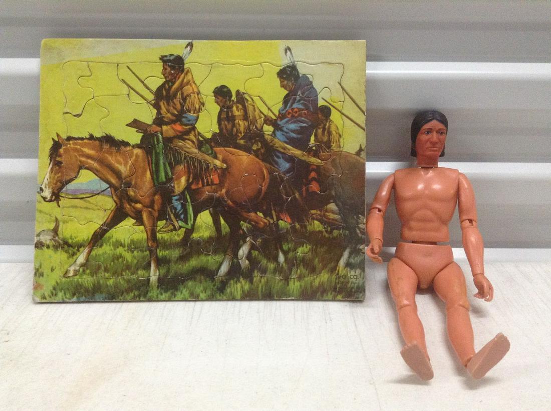 1950 Puzzle and 1973 Lone Ranger Tonto Action Figure (1 of 1)