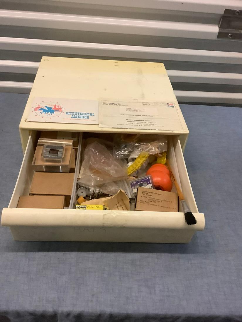 Plastic Storage Bin with Parts For Radio and More (1 of 1)