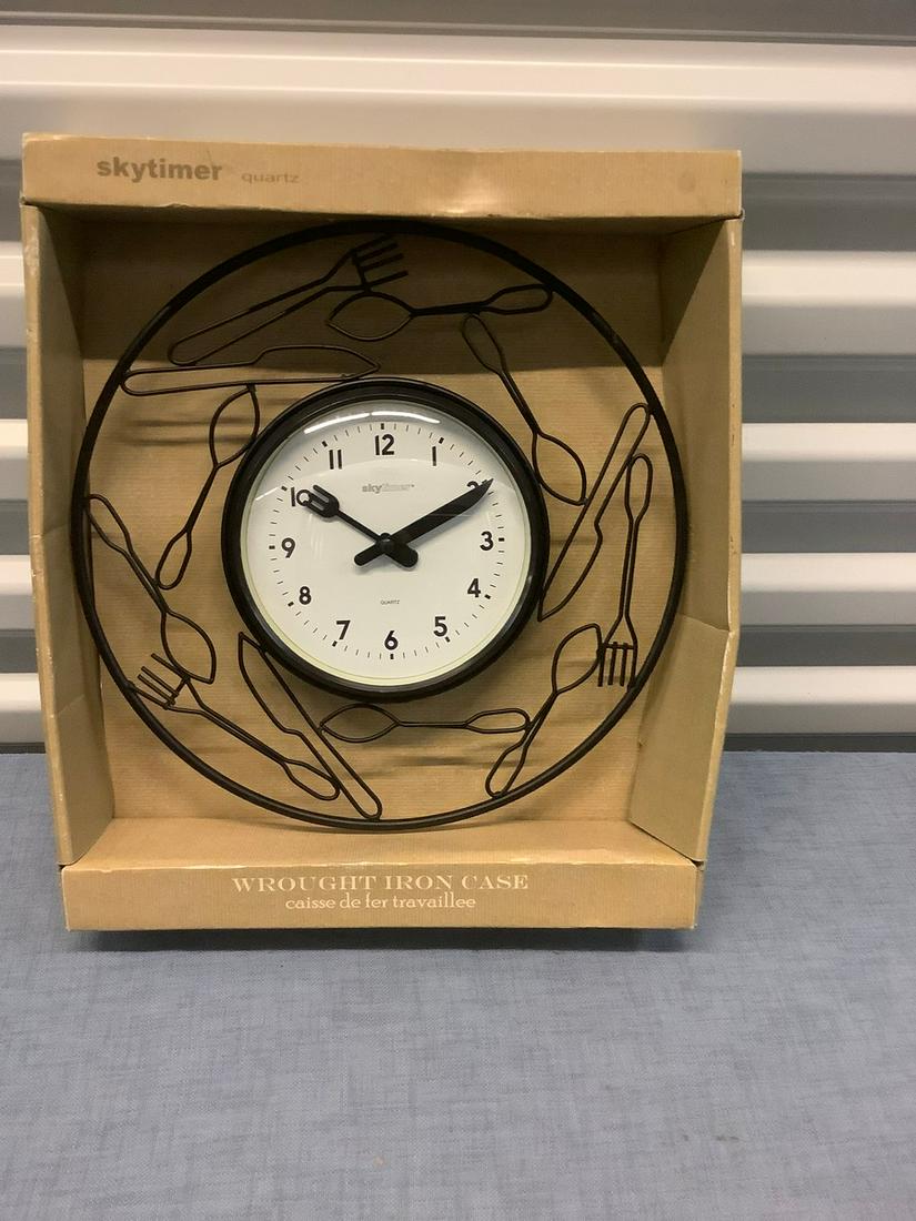 Fork, Knife, Spoon Themed Wall Clock Wrought Iron Case (1 of 1)