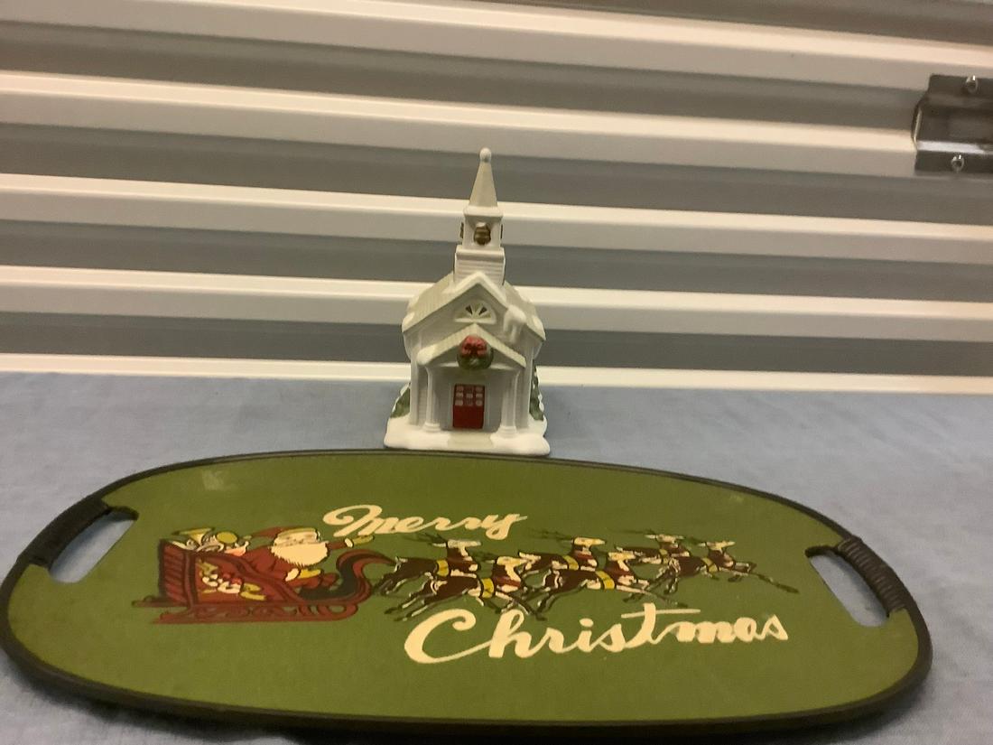 Vintage Merry Christmas Serving Tray and Christmas (1 of 1)