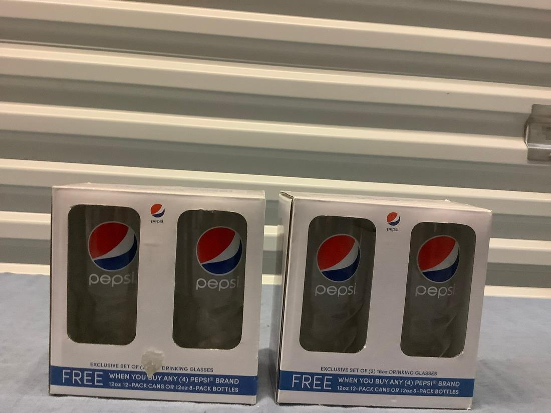 Four 16 oz. "Pepsi" Drinking Glasses (1 of 1)