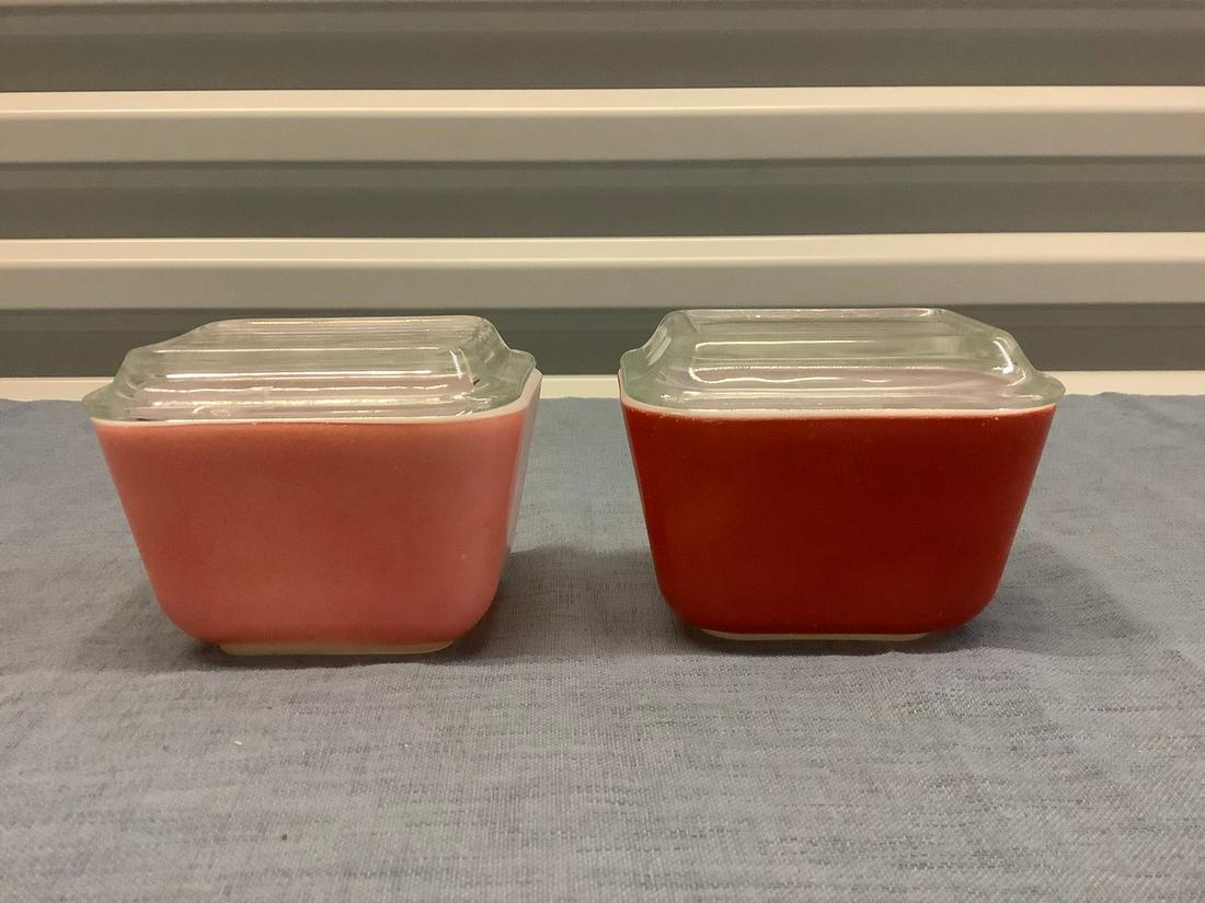 Two Circa 1950's Pyrex Refrigerator Jars (1 of 1)