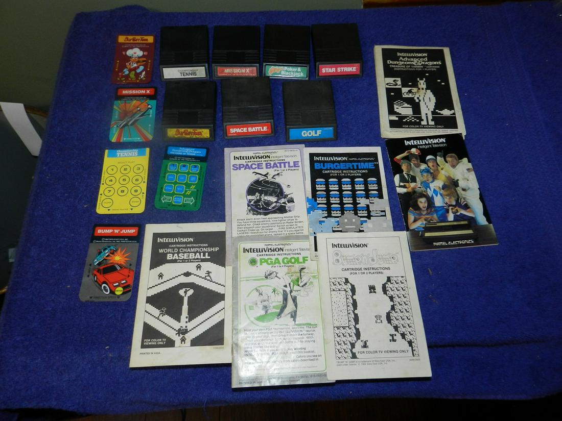 Lot of Vintage Intellivision Games Manuals Overlays: Lot of Vintage Intellivision Games Manuals Overlays