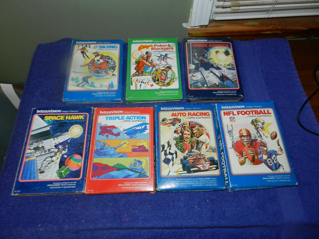 7 Vintage Intellivision Games In Original Boxes: 7 Vintage Intellivision Games In Original Boxes