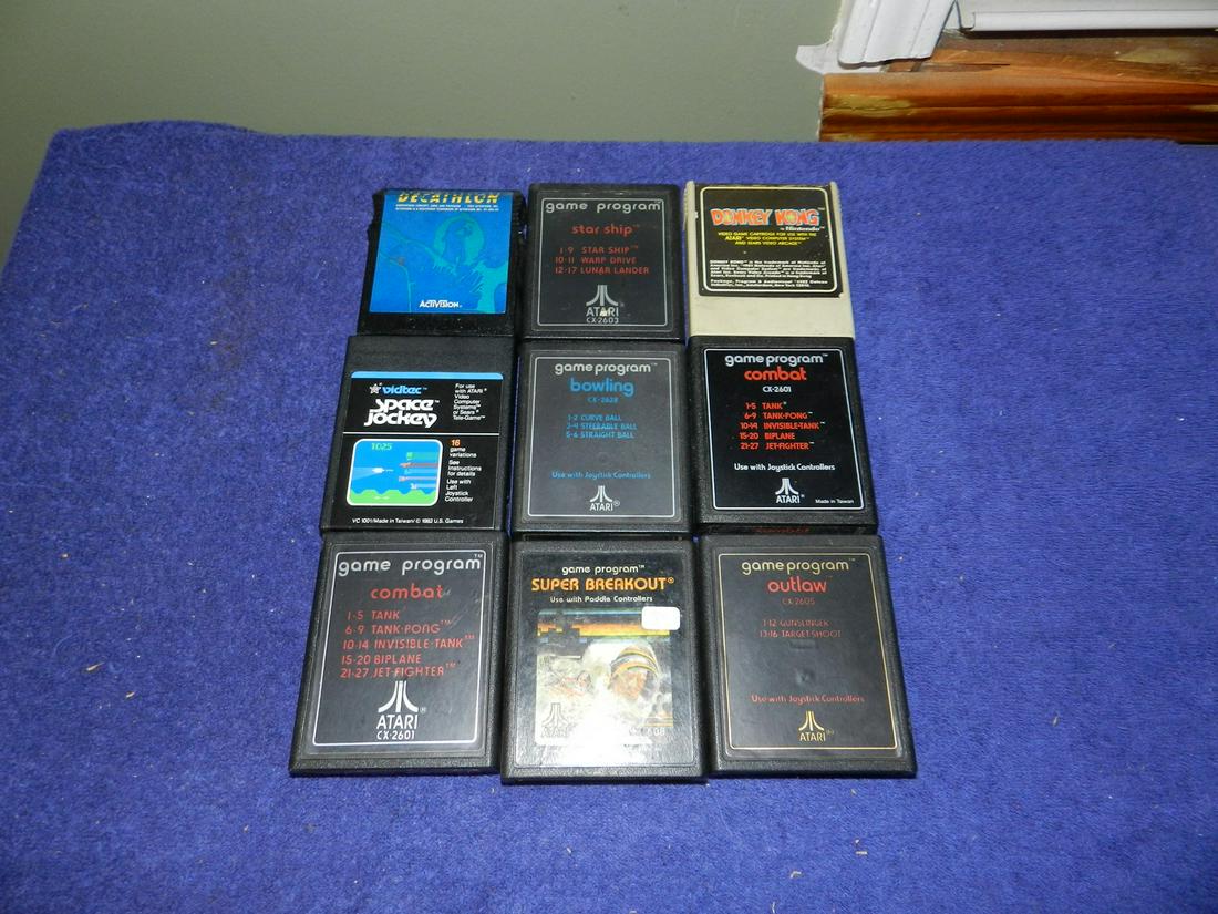 Lot of 9 Vintage Atari 2600 Game Cartridges (1 of 1)