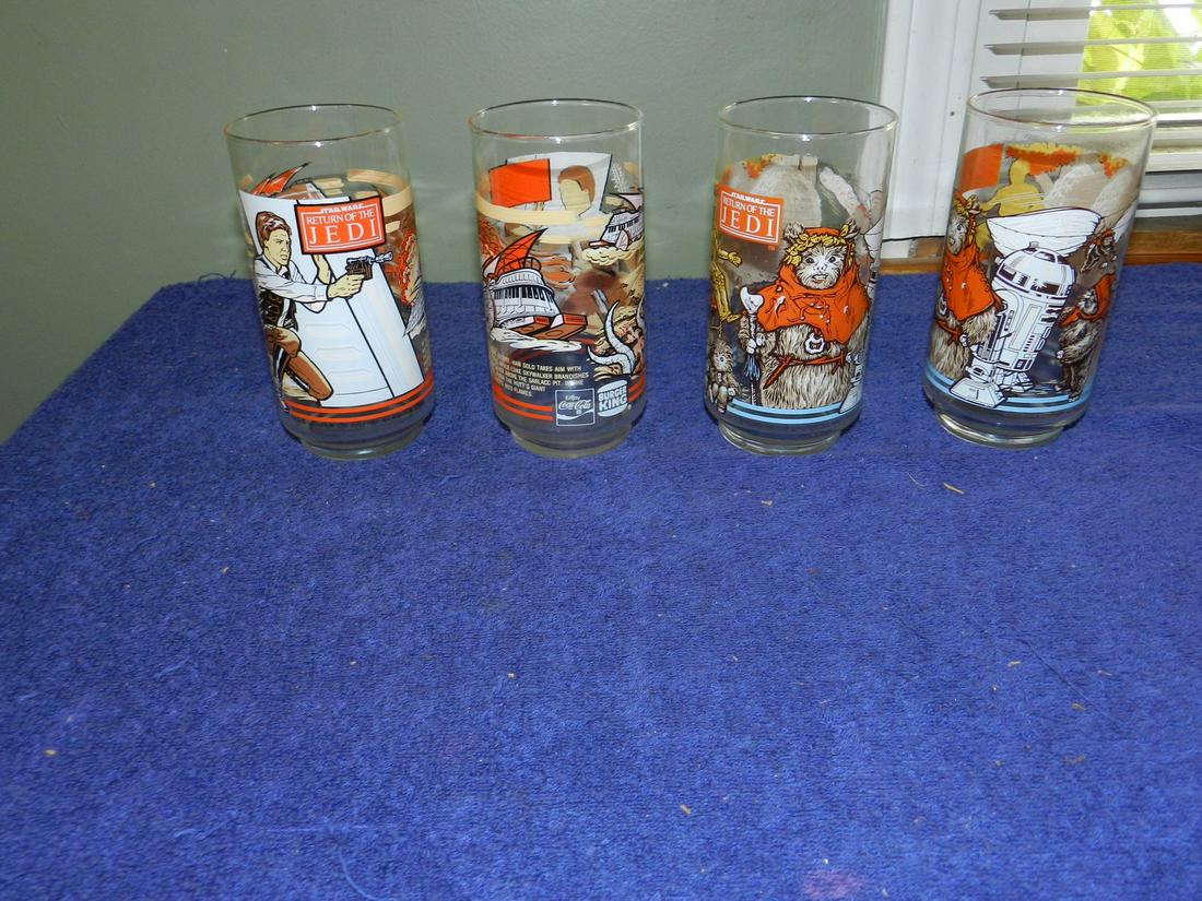 Set of 4 Burger King Star Wars Return Of The Jedi: Set of 4 Burger King Star Wars Return Of The Jedi Glasses