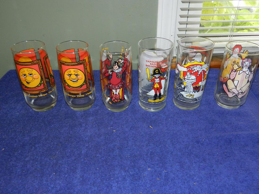 Set of 6 Vintage McDonalds Burger King Glasses: Set of 6 Vintage McDonalds Burger King Glasses