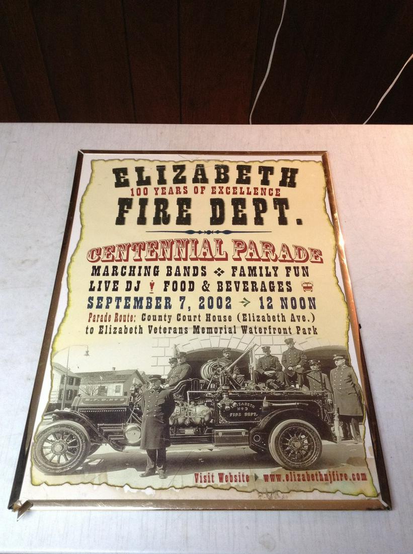 Elizabeth fire department 100 year poster (1 of 1)