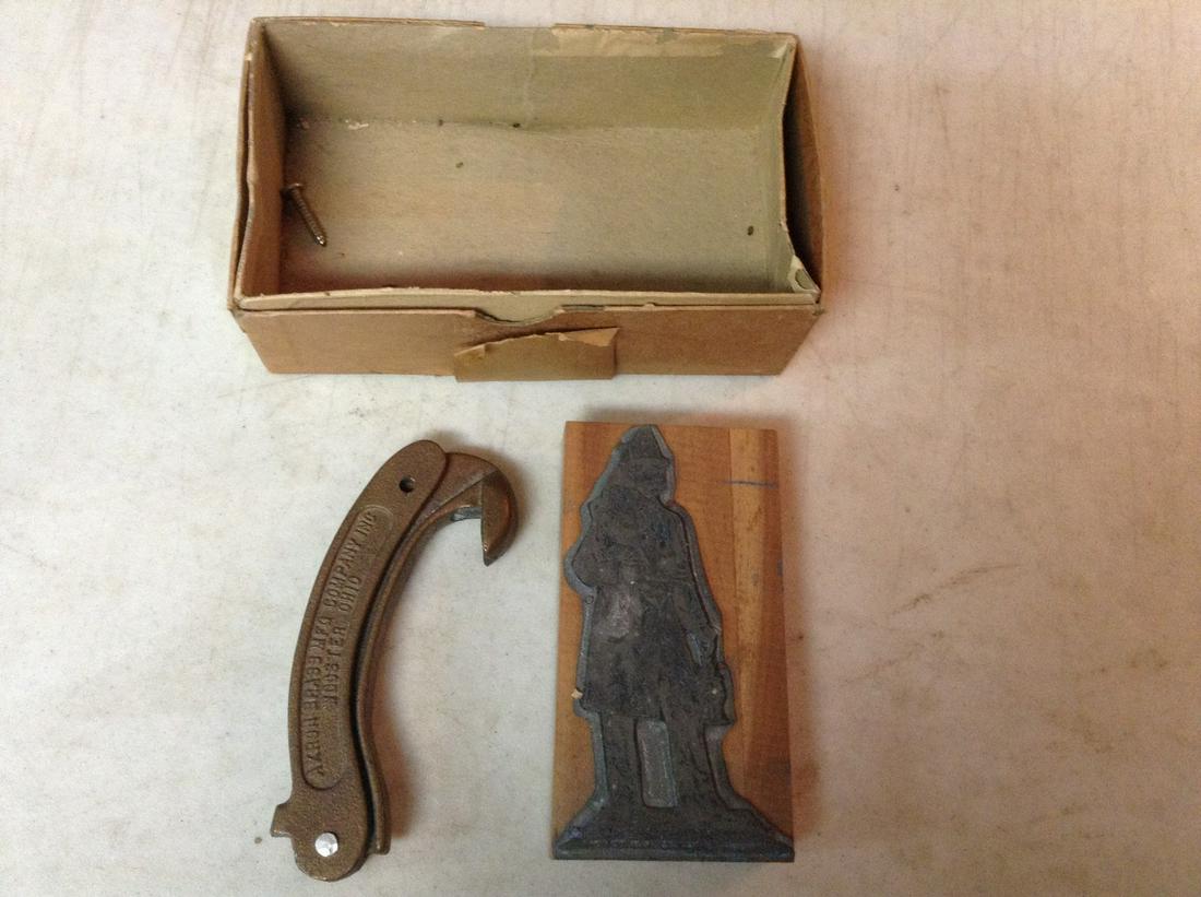 Brass Hose Connector Wrench and Fireman's Ink Stamper: Brass Hose Connector Wrench and Fireman's Ink Stamper