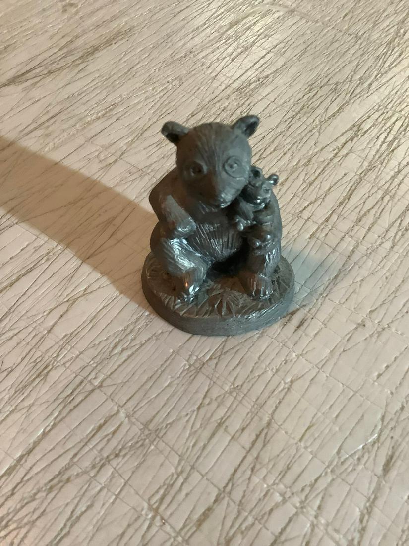 M.A. Ricker Signed 2001 Horses Pewter Figurine 1.5x23/4 (1 of 1)