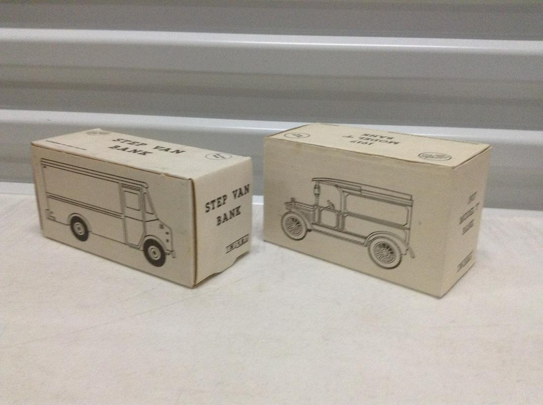 Ertl Die Cast Model T and Step Van Banks in boxes (1 of 1)
