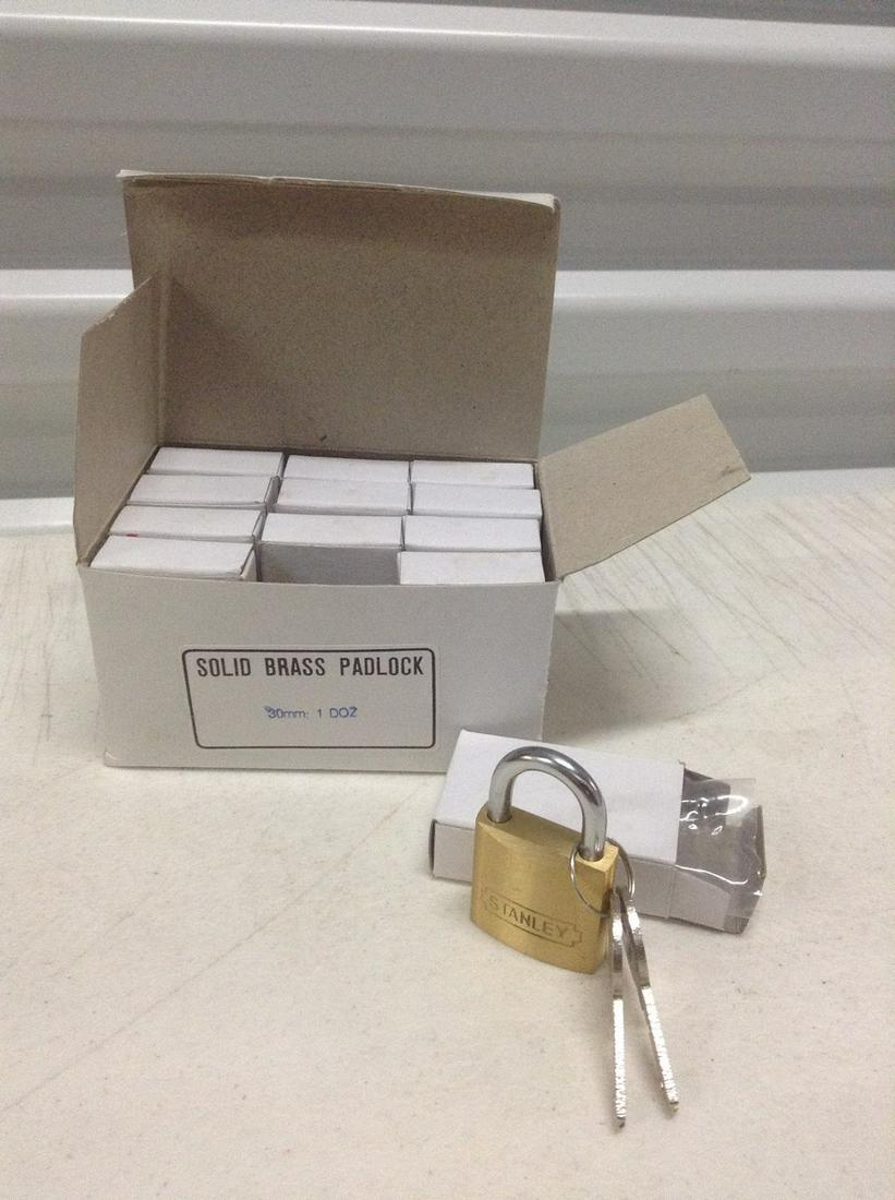 Box of Stanley Solid Brass Padlocks (1 of 1)