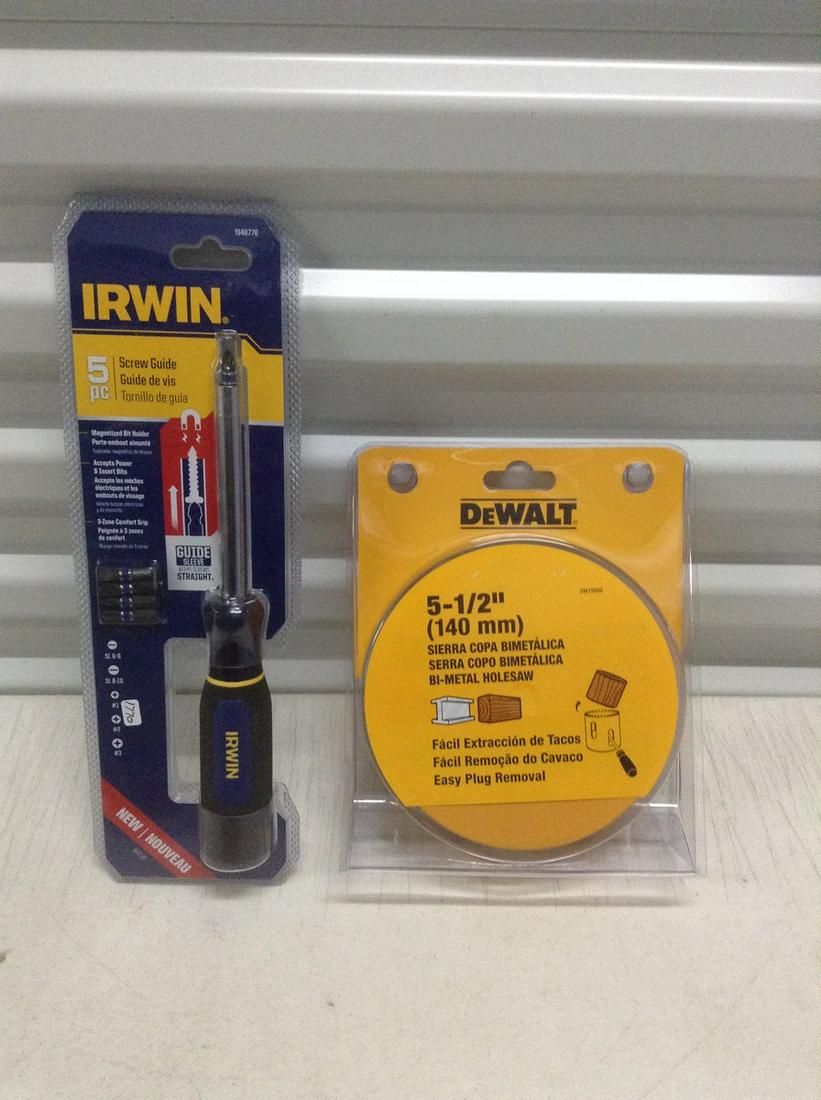 Dewalt Bi-Metal Holesaw and 5 Piece Screw Guide NIP: Dewalt Bi-Metal Holesaw and 5 Piece Screw Guide NIP