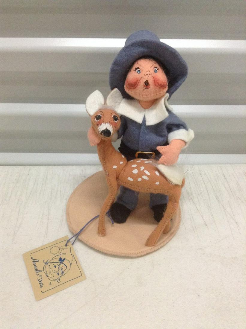 Annalee Pilgrim with deer 7.5" (1 of 1)