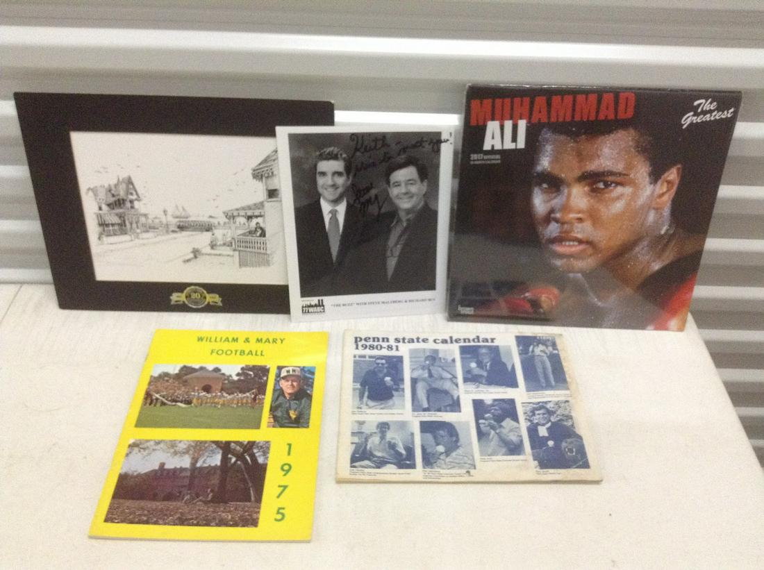 Muhammad Ali Calendar, Vintage football Programs,: Muhammad Ali Calendar, Vintage football Programs, Autgraphed Photo, and more