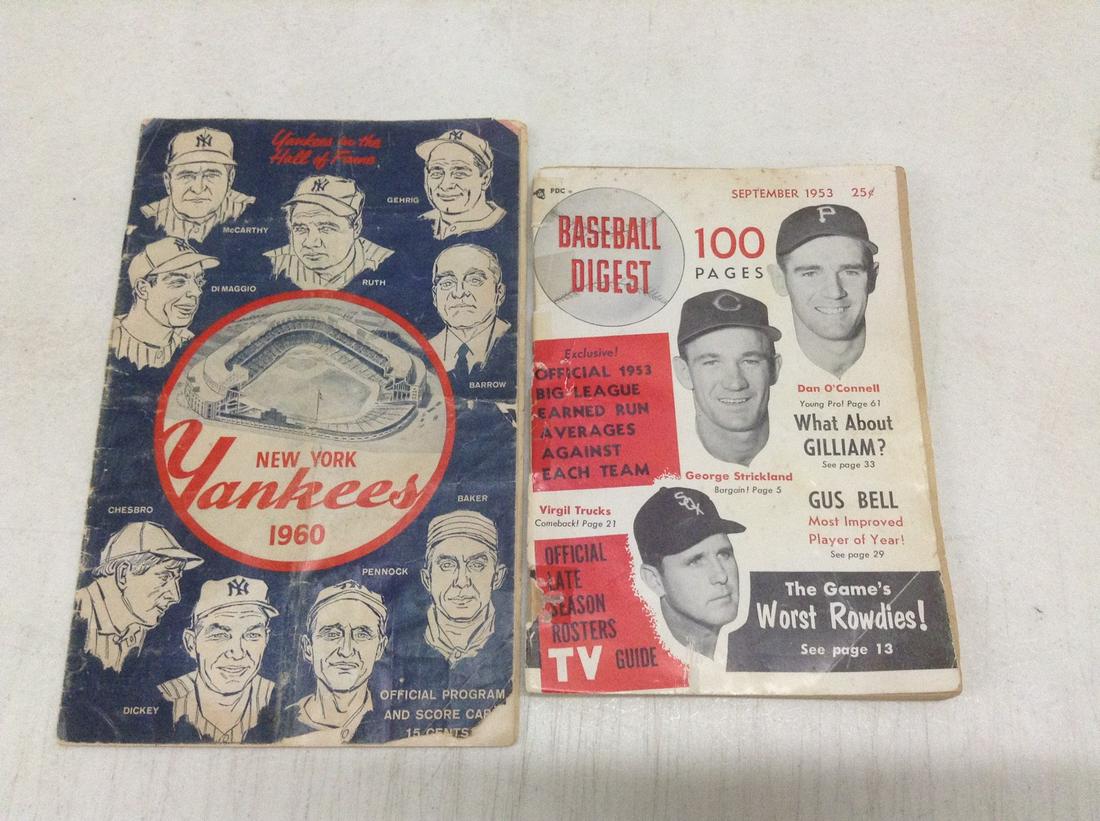 1960 New York Yankees Program and 1953 Baseball Digest (1 of 1)