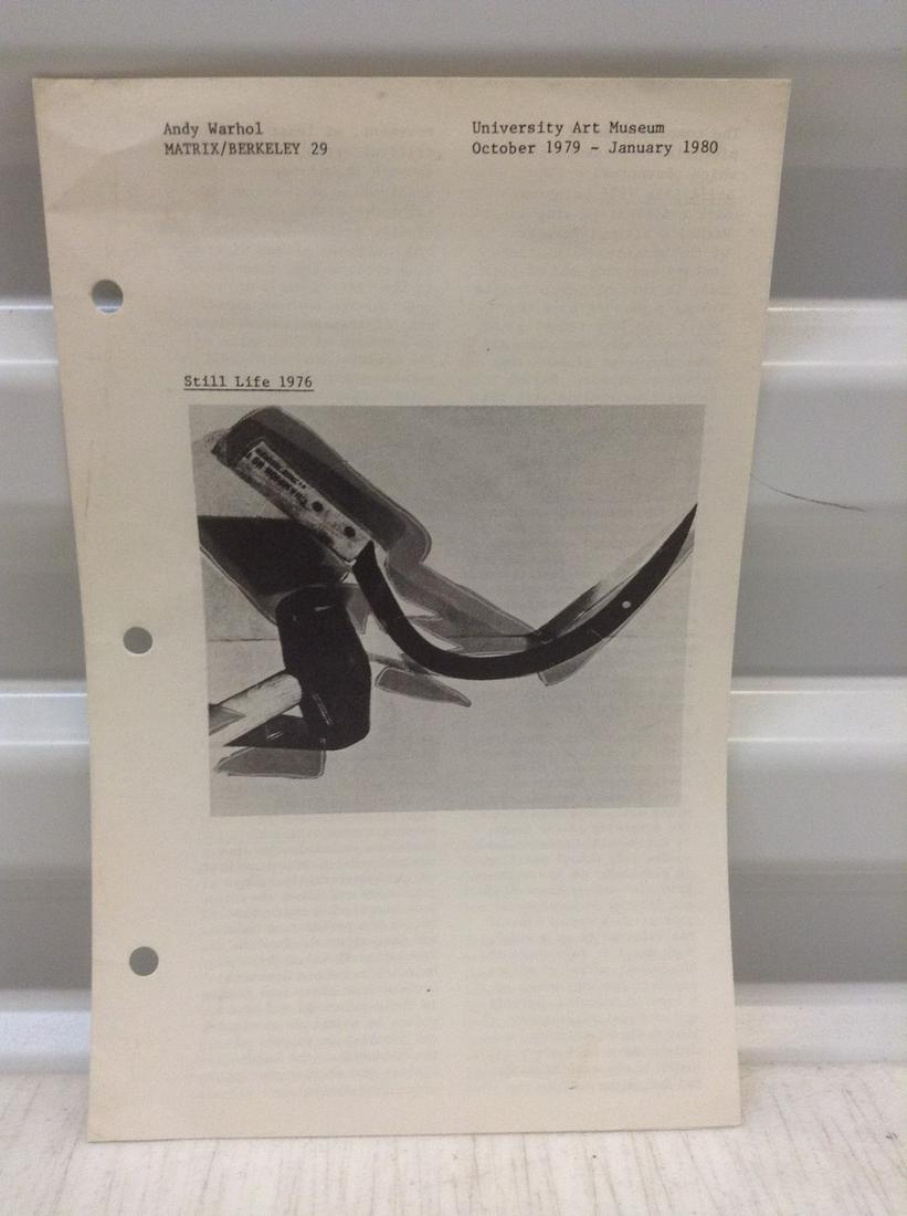 1980 Andy Warhol Univ. Art Museum Brochure: 1980 Andy Warhol Univ. Art Museum Brochure