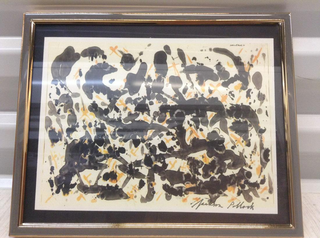 Jackson Pollack Signed Litho Print 10"x8" (1 of 1)
