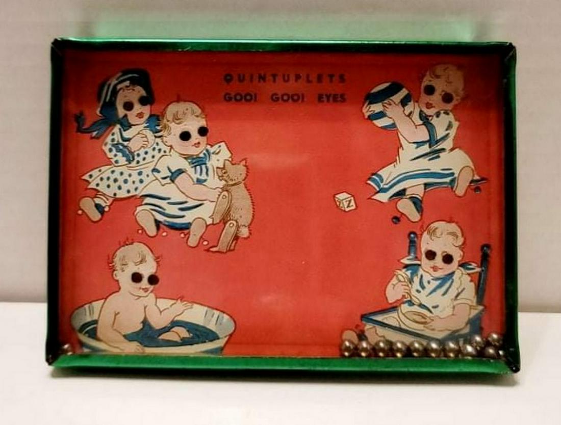 1930s Dionne Quintuplets Goo Goo Eyes Dexterity Game: 1930s Dionne Quintuplets Goo Goo Eyes Dexterity Game