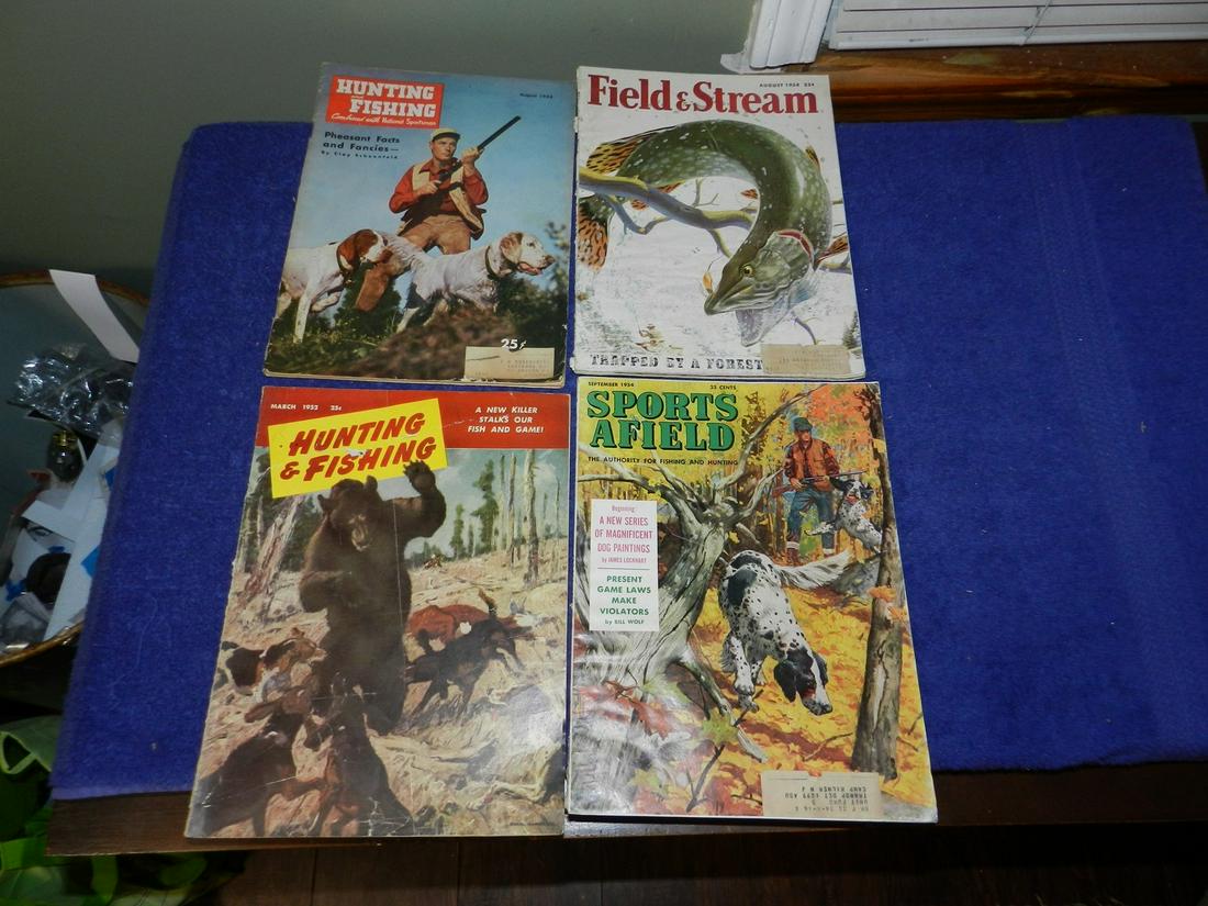 4 Vintage 1940s 1950s Hunting Fishing Magazines (1 of 1)