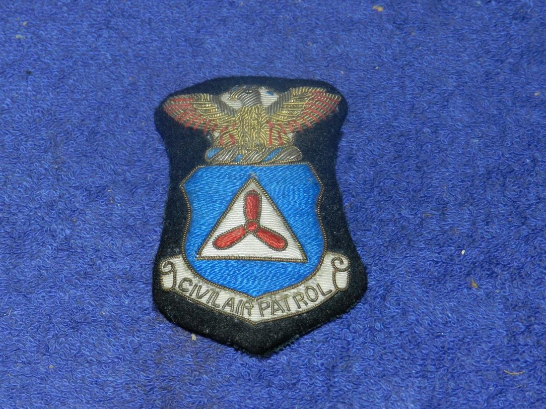 Embroidered 1950s Civil Air Patrol Bullion Badge: Embroidered 1950s Civil Air Patrol Bullion Badge