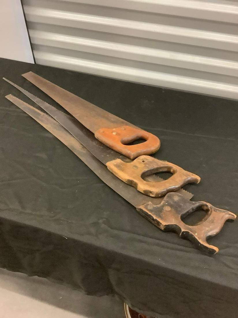 Lot of Vintage Saws Longest 30 in.: Lot of Vintage Saws Longest 30 in.