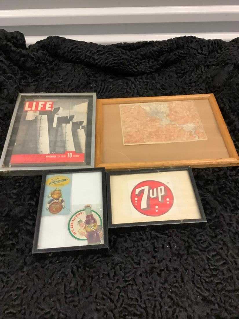 Vintage framed soda advertisements, 1936 life magazine (1 of 1)