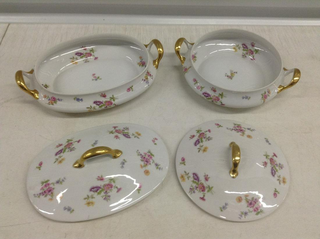 Limoges L. Bernardaud & Co Higgins & Seiter E& co: Limoges L. Bernardaud & Co Higgins & Seiter E& co France Lidded Dishes largest 12"
