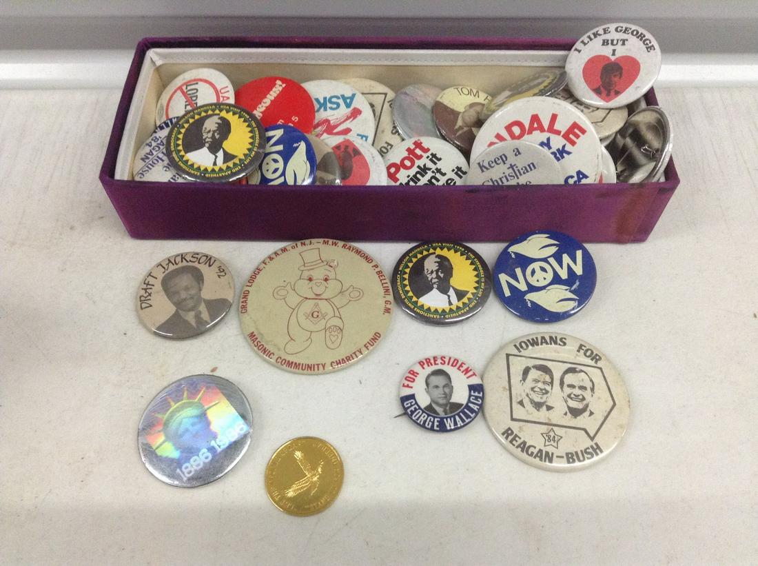 Box full of Vintage Pinbacks (1 of 1)