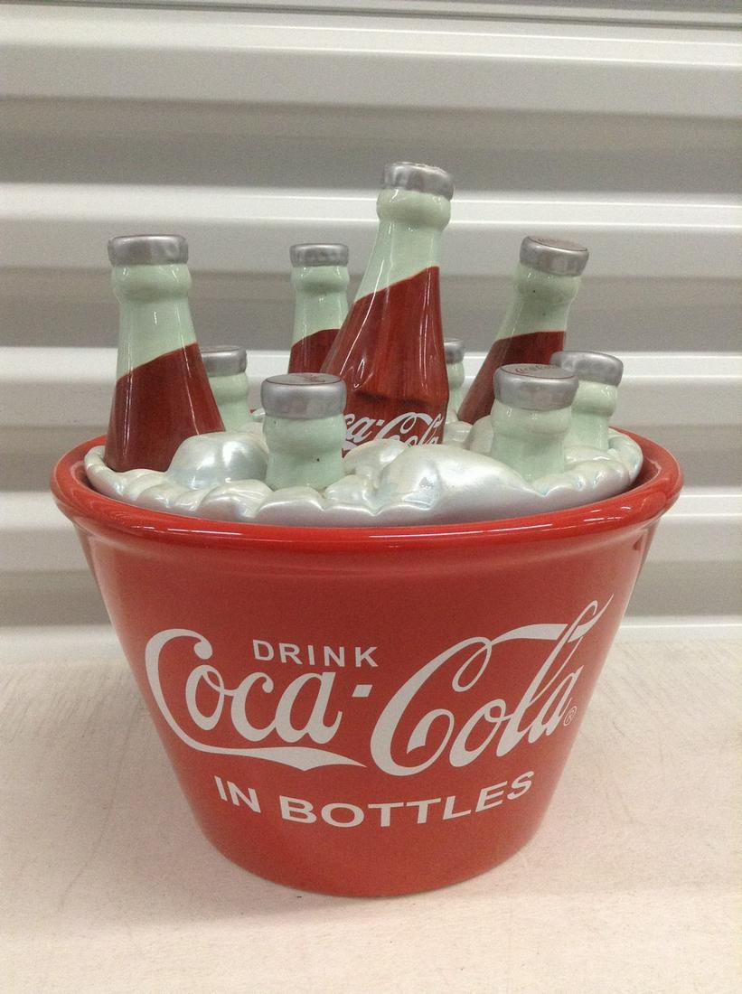 Coca Cola Ceramic Lidded Ice Bucket 10.5" (1 of 1)