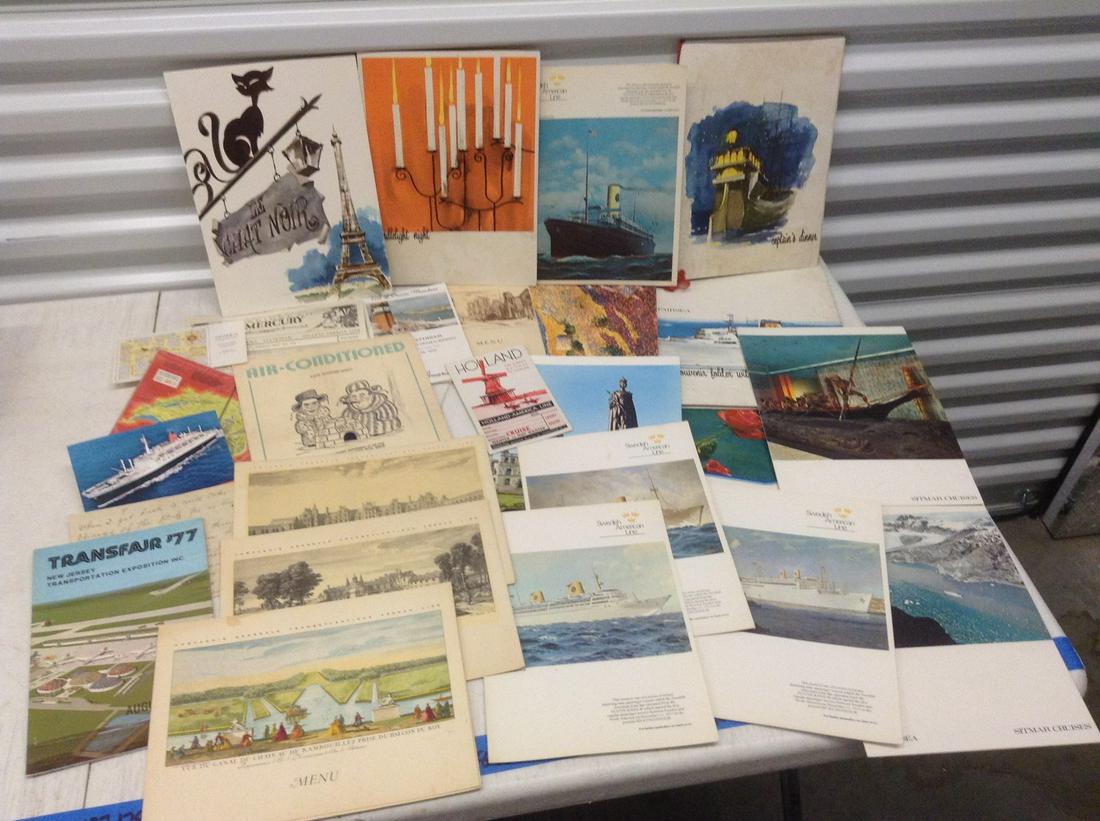 Large lot of Vintage Cruise Ship Menus and more (1 of 1)